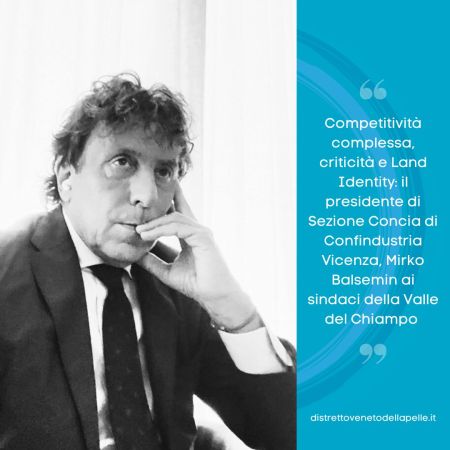 Competitività complessa, criticità e Land Identity: il presidente di Sezione Concia, Mirko Balsemin ai sindaci della Valle del Chiampo