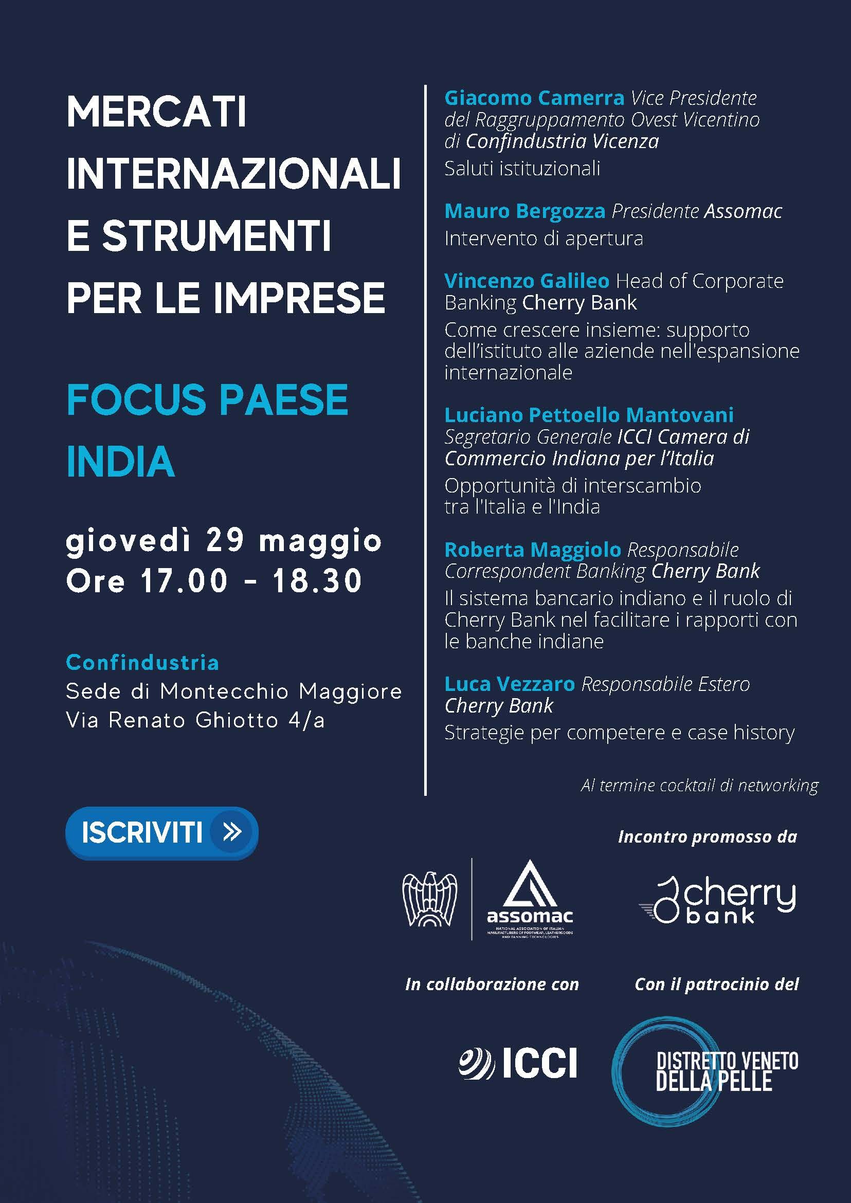 Mercati internazionali e strumenti per le imprese: focus Paese India