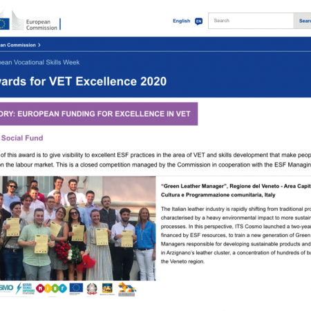 L’ITS Green Leather Manager vincitore ai VET Awards